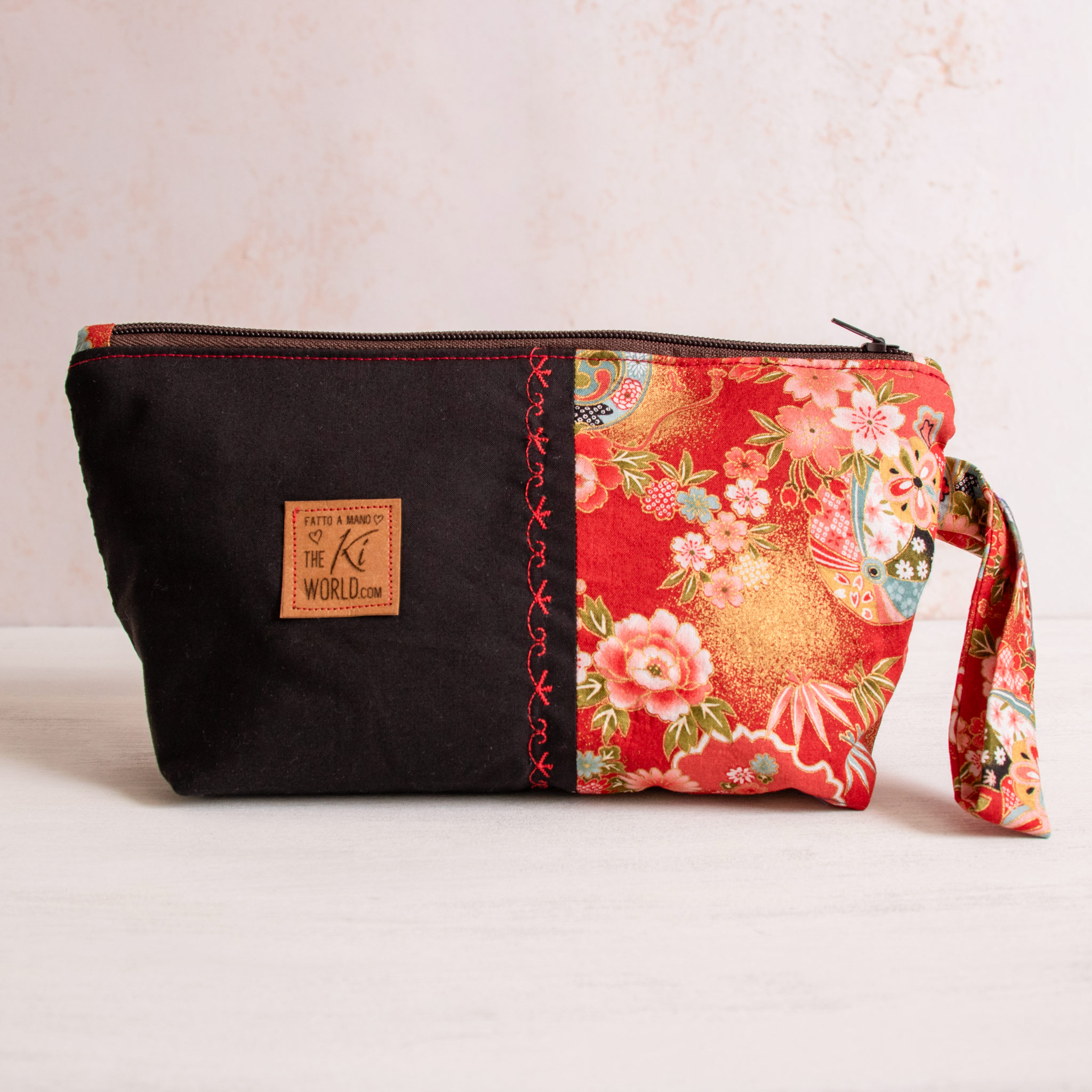 Pochette fatta a mano con stoffa in stile giapponese